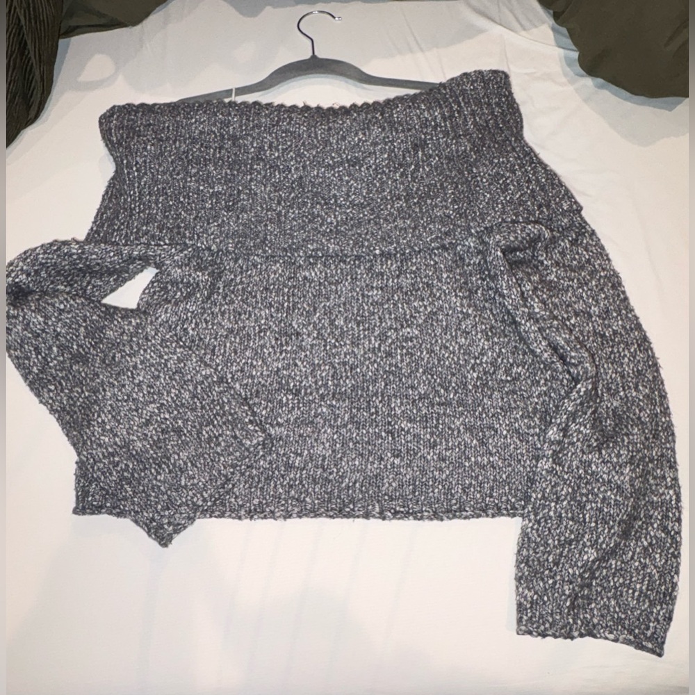 Aerie Charcoal Off-Shoulder Sweater